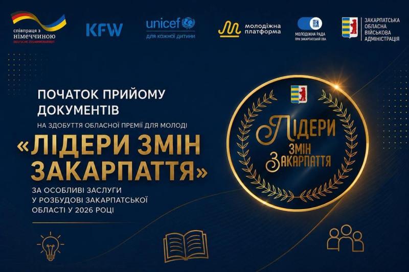 Стали відомі шість лауреатів першої обласної премії для молоді «Лідери змін Закарпаття»