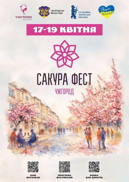 В Ужгороді 17–19 квітня відбудеться благодійний фестиваль «Sakura Fest 2026»